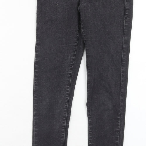 Topshop Womens Black Cotton Skinny Jeans Size 26 in L32 in Regular Zip