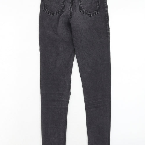 Topshop Womens Black Cotton Skinny Jeans Size 26 in L32 in Regular Zip