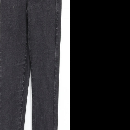 Topshop Womens Black Cotton Skinny Jeans Size 26 in L32 in Regular Zip