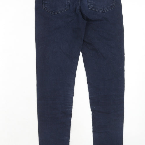 Marks and Spencer Womens Blue Cotton Skinny Jeans Size 6 Regular Zip