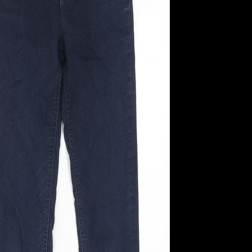 Marks and Spencer Womens Blue Cotton Skinny Jeans Size 6 Regular Zip