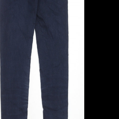 Marks and Spencer Womens Blue Cotton Skinny Jeans Size 6 Regular Zip