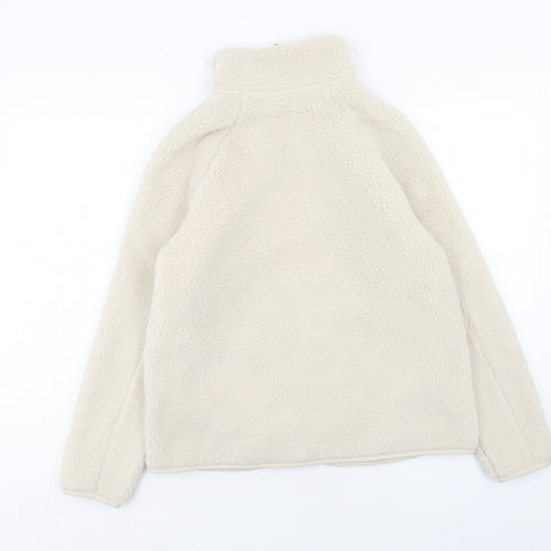 Marks and Spencer Womens Ivory Jacket Size 10 Zip - Teddy Bear Style