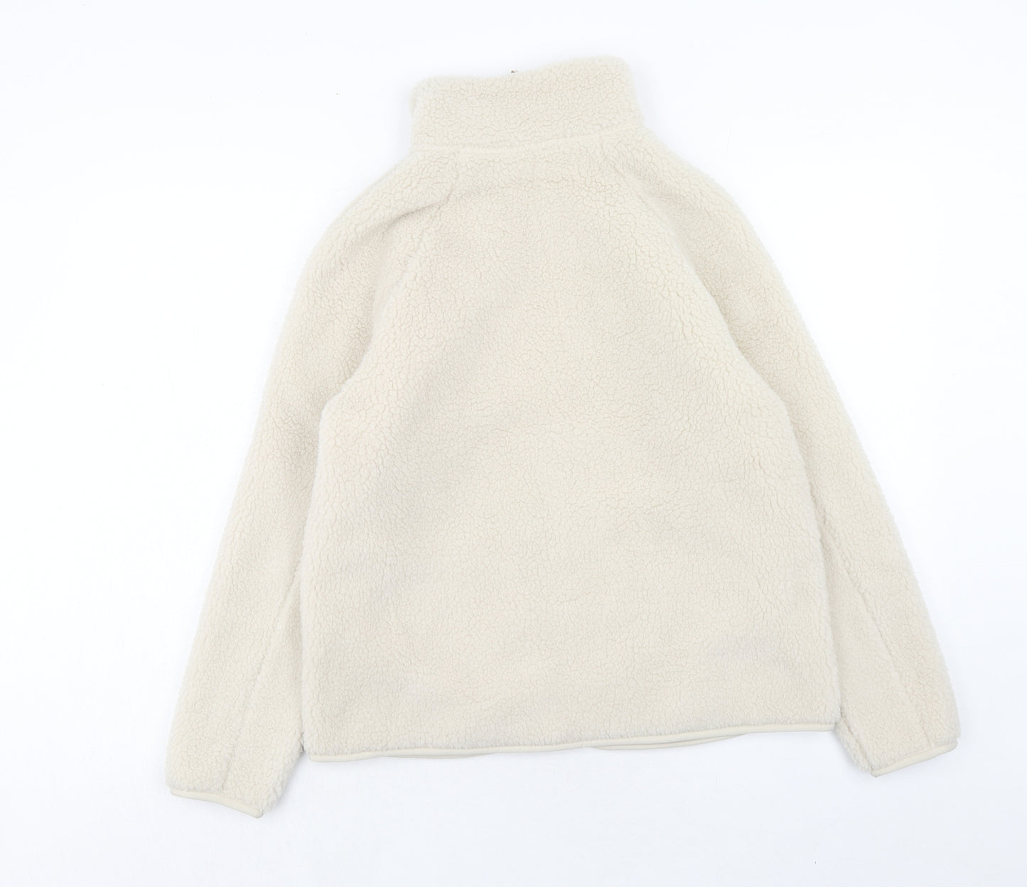 Marks and Spencer Womens Ivory Jacket Size 10 Zip - Teddy Bear Style