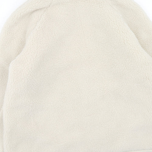 Marks and Spencer Womens Ivory Jacket Size 10 Zip - Teddy Bear Style