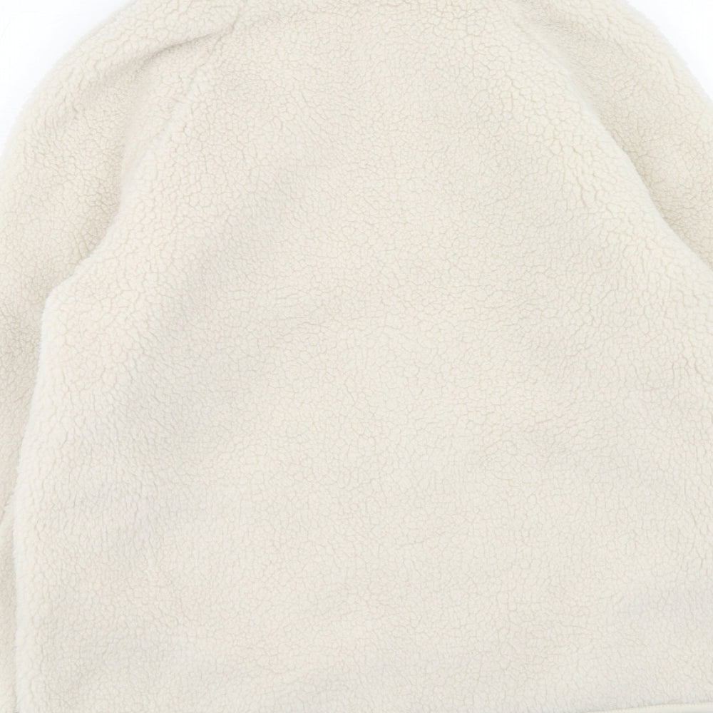 Marks and Spencer Womens Ivory Jacket Size 10 Zip - Teddy Bear Style