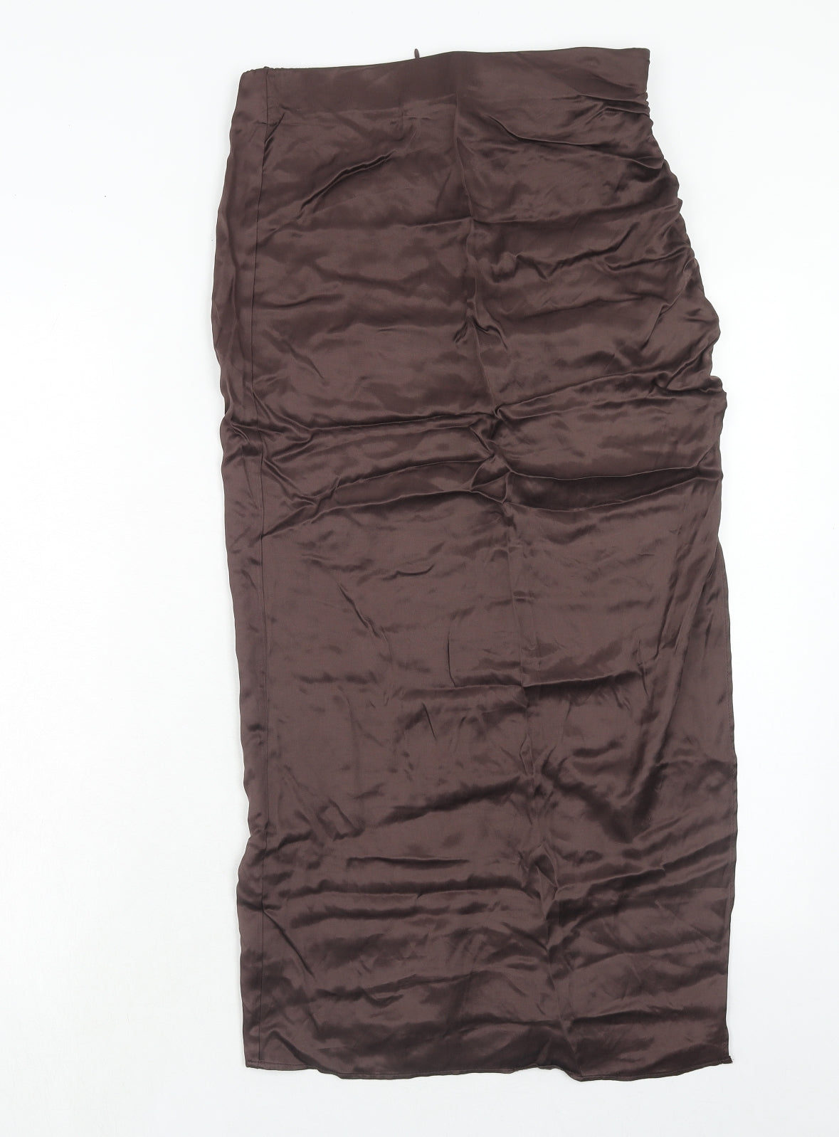 Zara Womens Brown Viscose A-Line Skirt Size S Zip