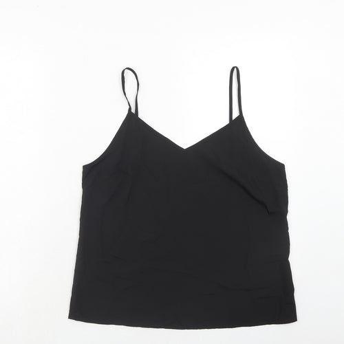 Marks and Spencer Womens Black Polyester Basic Tank Size 12 V-Neck