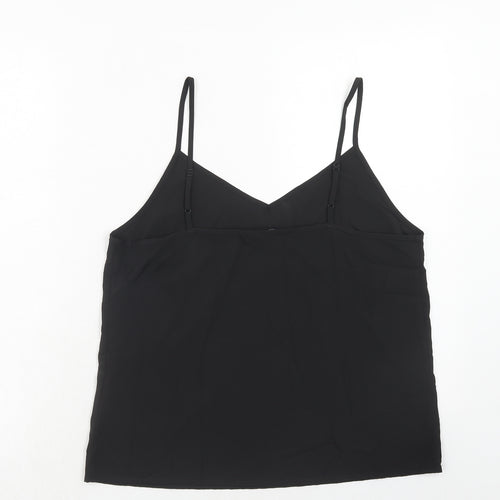 Marks and Spencer Womens Black Polyester Basic Tank Size 12 V-Neck