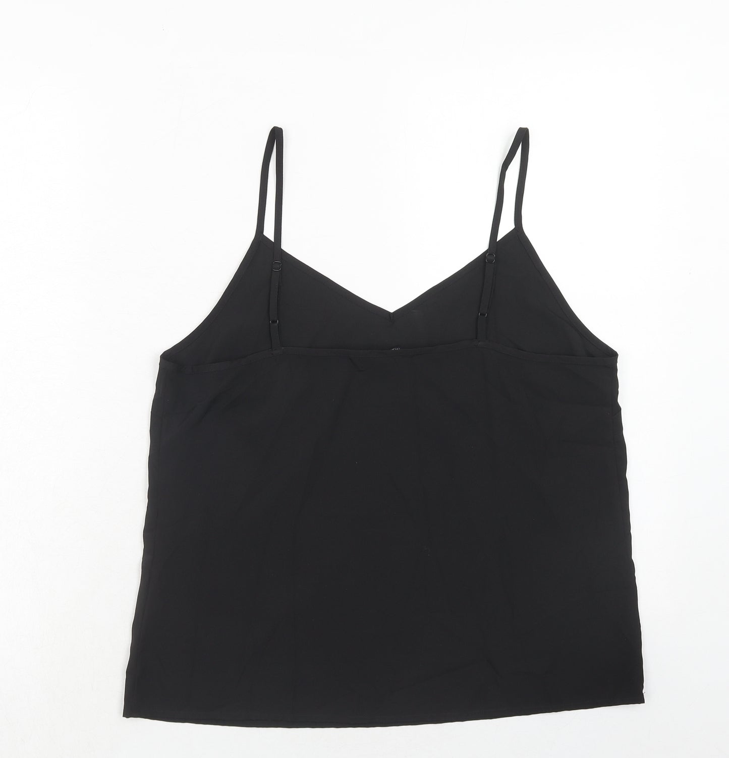 Marks and Spencer Womens Black Polyester Basic Tank Size 12 V-Neck