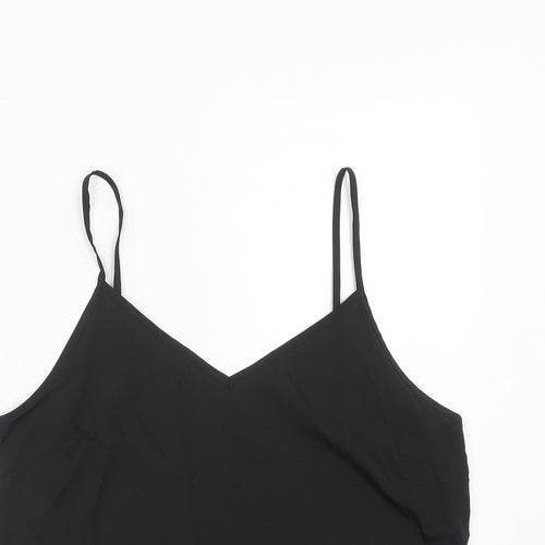 Marks and Spencer Womens Black Polyester Basic Tank Size 12 V-Neck