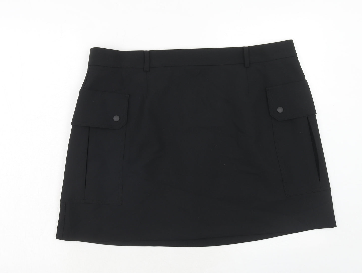 Marks and Spencer Womens Black Polyester Cargo Skirt Size 20 Zip