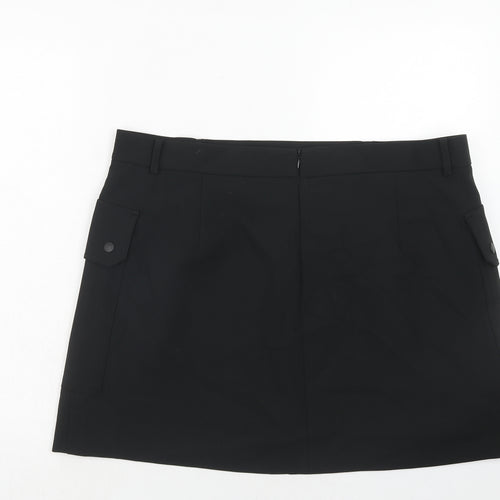Marks and Spencer Womens Black Polyester Cargo Skirt Size 20 Zip