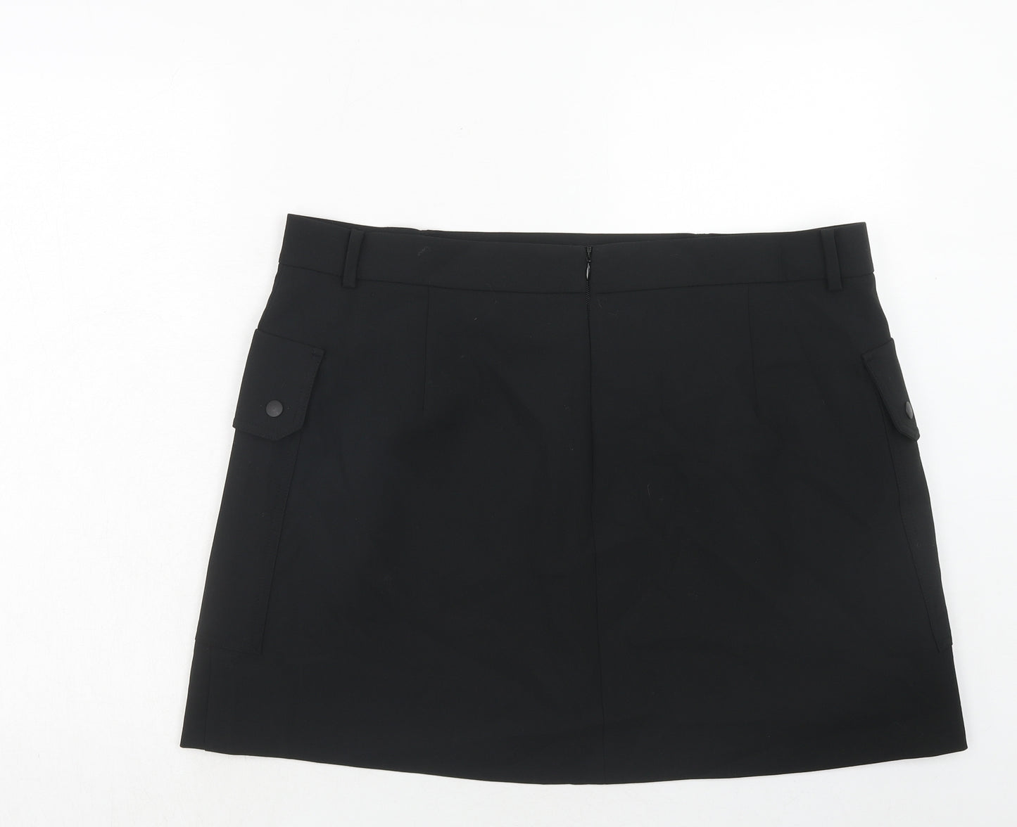 Marks and Spencer Womens Black Polyester Cargo Skirt Size 20 Zip