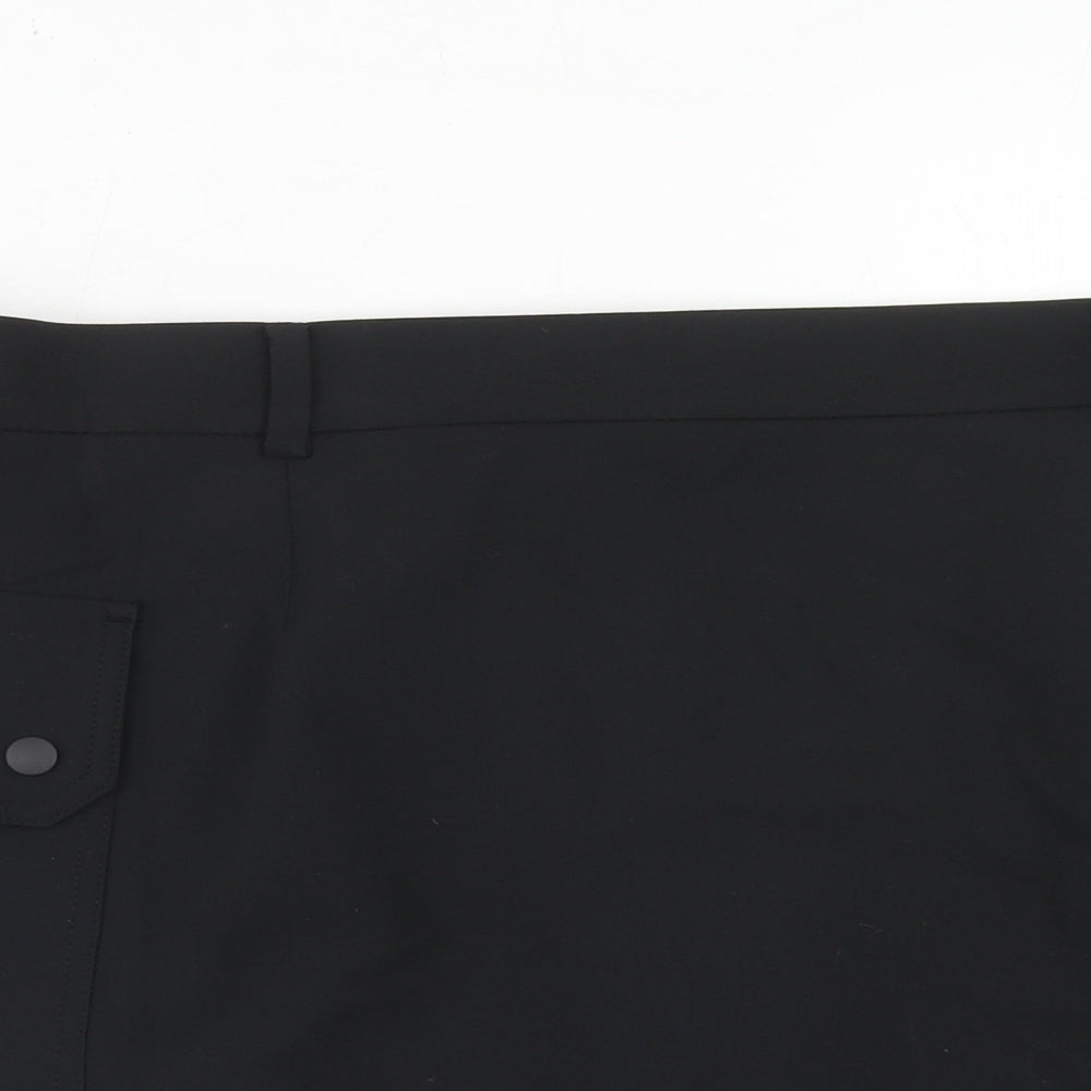 Marks and Spencer Womens Black Polyester Cargo Skirt Size 20 Zip
