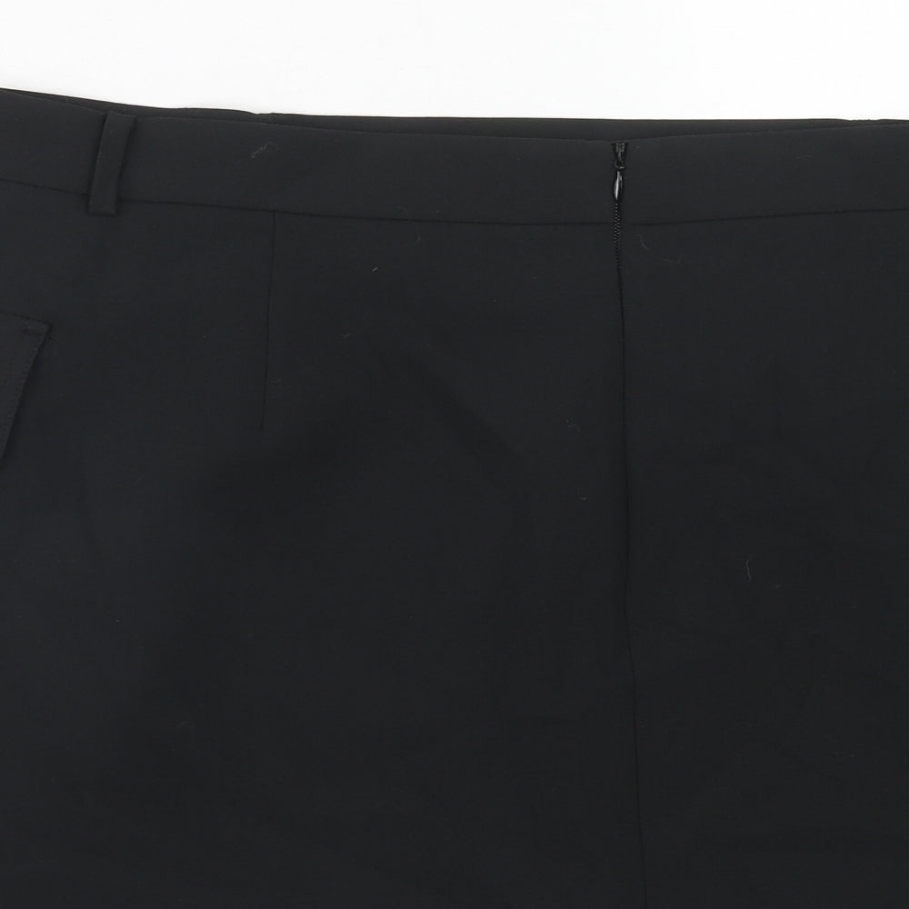 Marks and Spencer Womens Black Polyester Cargo Skirt Size 20 Zip