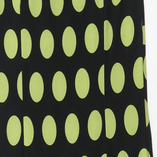 Precis Womens Green Polka Dot Polyester Sheath Size 10 Boat Neck Pullover - Ruched Detail