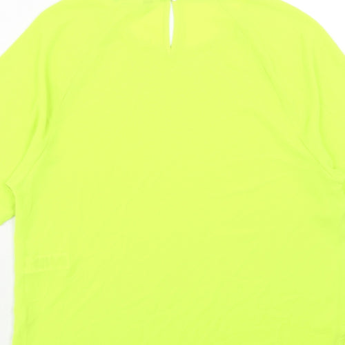 Marks and Spencer Womens Green Polyester Basic T-Shirt Size 10 Round Neck