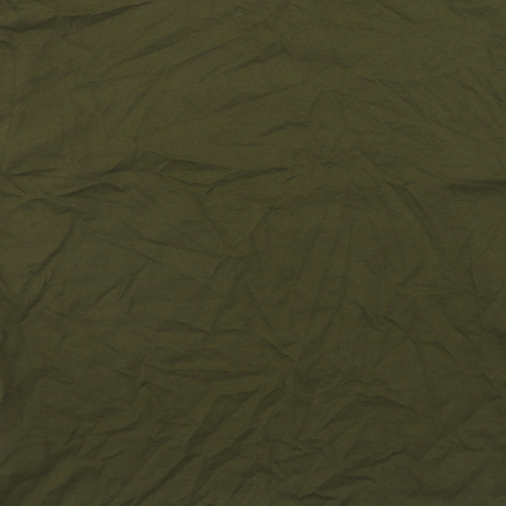 Marks and Spencer Womens Green Cotton Basic T-Shirt Size 6 Boat Neck