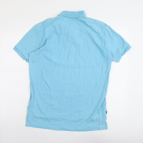 Polo Ralph Lauren Mens Blue Cotton Polo Size M Collared Button
