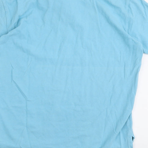 Polo Ralph Lauren Mens Blue Cotton Polo Size M Collared Button