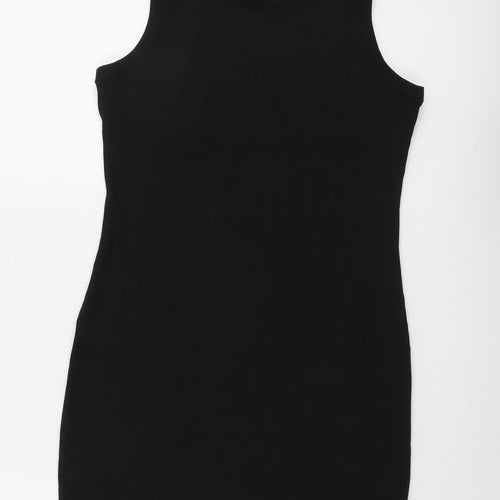 Brave Soul Womens Black Cotton A-Line Size L Round Neck Pullover