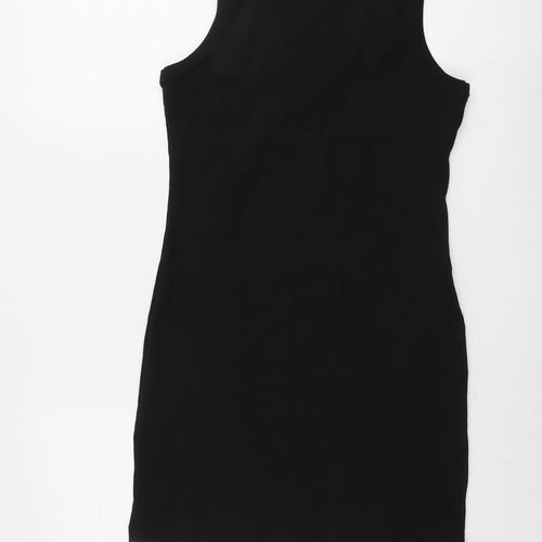 Brave Soul Womens Black Cotton A-Line Size L Round Neck Pullover
