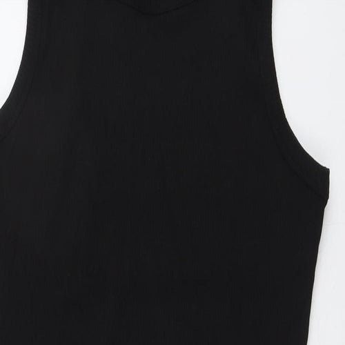 Brave Soul Womens Black Cotton A-Line Size L Round Neck Pullover