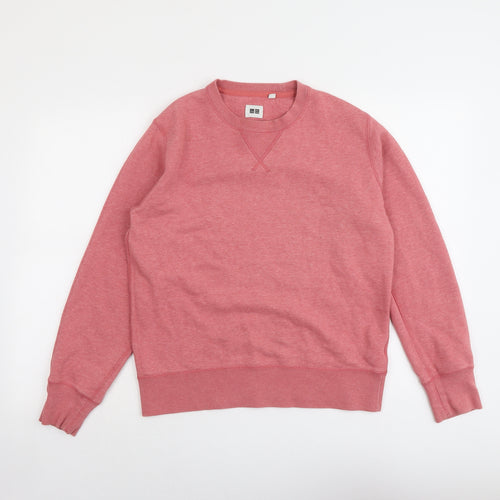 Uniqlo Womens Pink Cotton Pullover Sweatshirt Size M Pullover