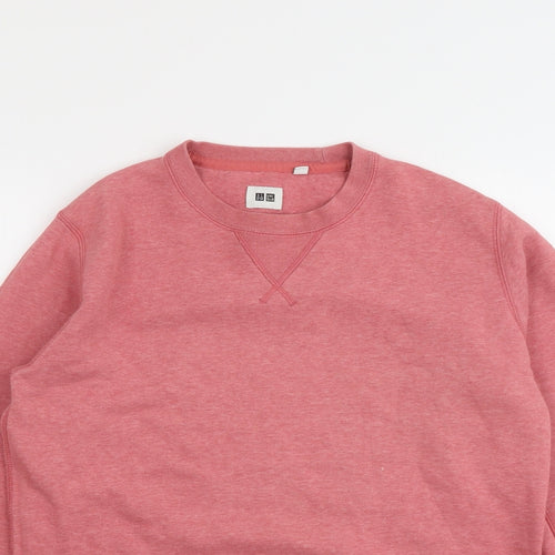 Uniqlo Womens Pink Cotton Pullover Sweatshirt Size M Pullover