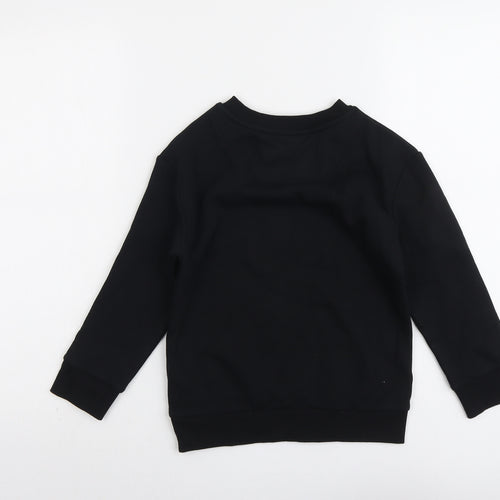 Marks and Spencer Boys Black Cotton Pullover Sweatshirt Size 6-7 Years Pullover - Stranger Things