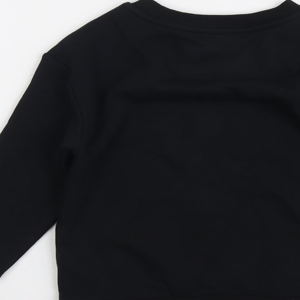 Marks and Spencer Boys Black Cotton Pullover Sweatshirt Size 6-7 Years Pullover - Stranger Things