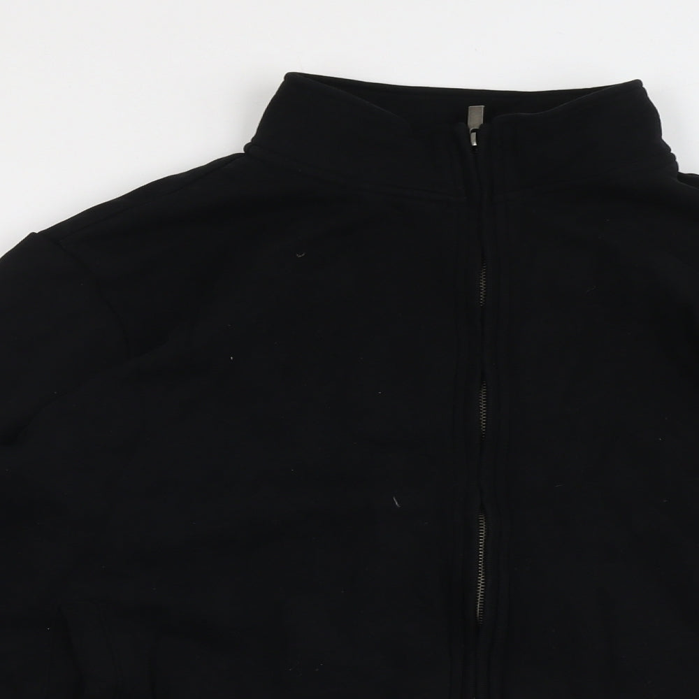 Marks and Spencer Mens Black Cotton Full Zip Sweatshirt Size 2XL