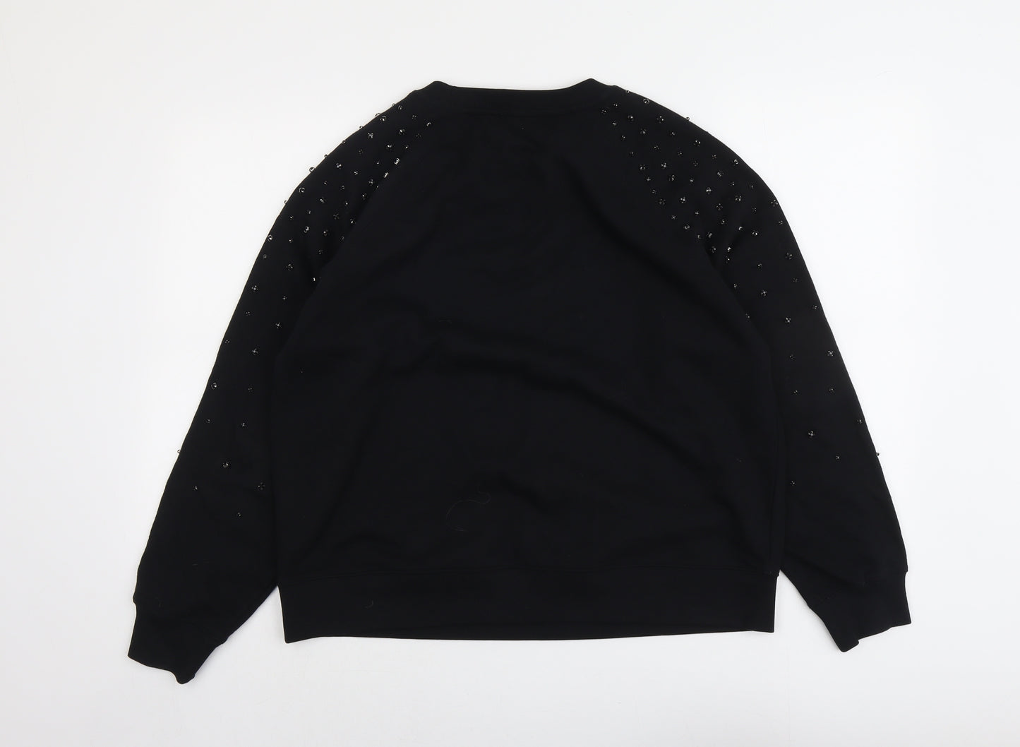 Marks and Spencer Womens Black Cotton Pullover Sweatshirt Size M Pullover