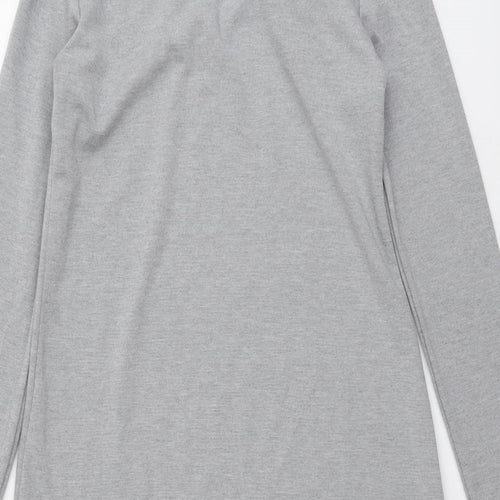 Amisu Womens Grey Polyester A-Line Size 6 V-Neck Pullover