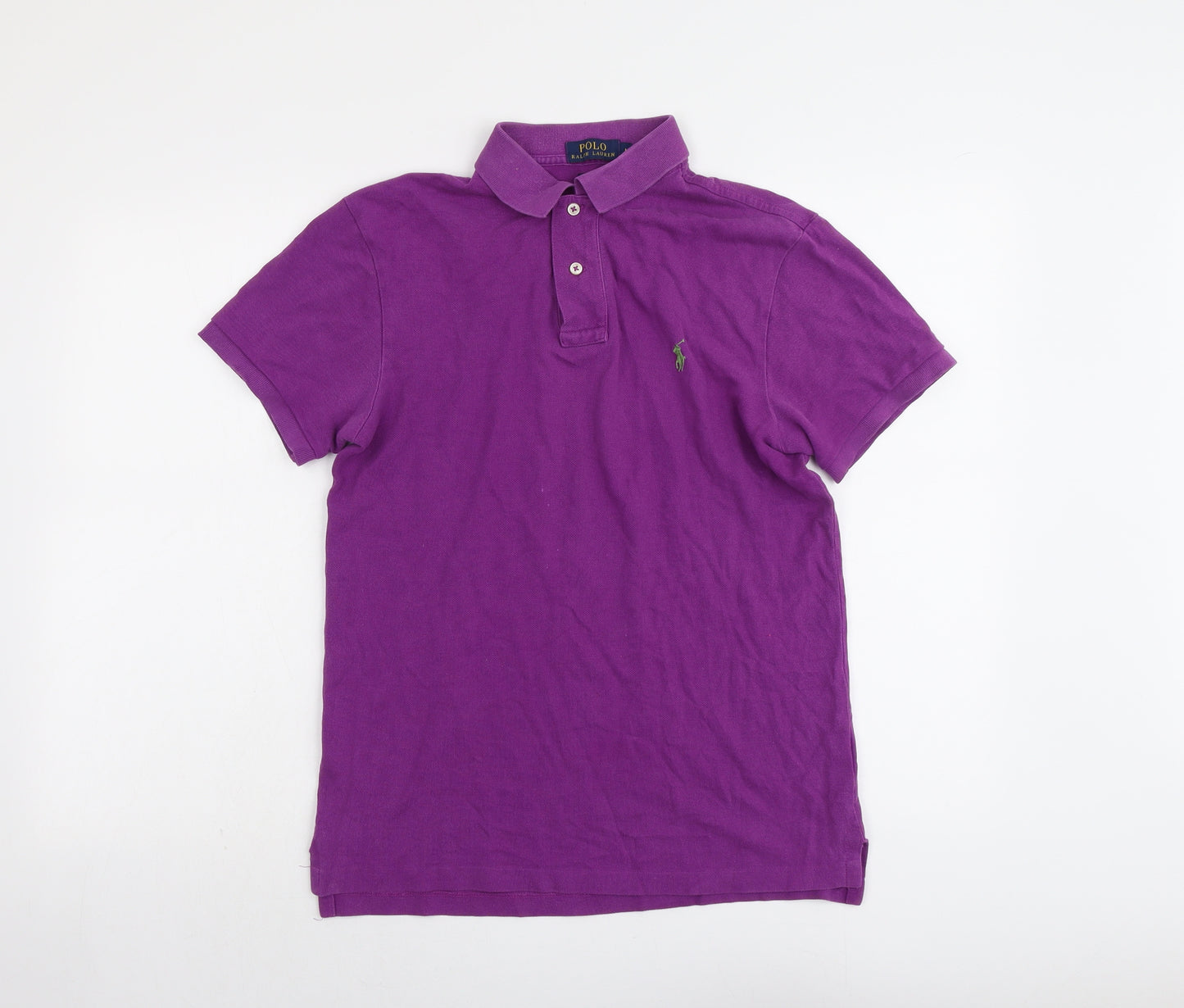 Polo Ralph Lauren Mens Purple Cotton Polo Size M Collared Button