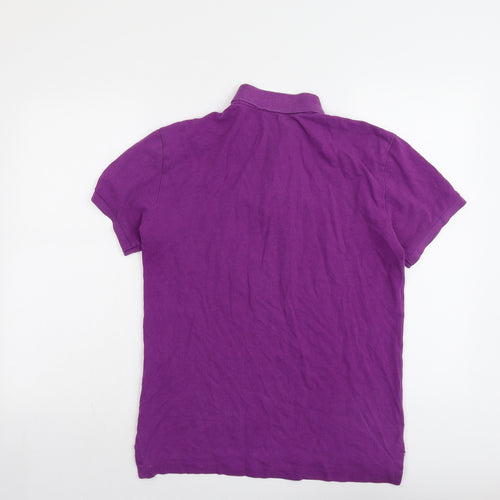 Polo Ralph Lauren Mens Purple Cotton Polo Size M Collared Button