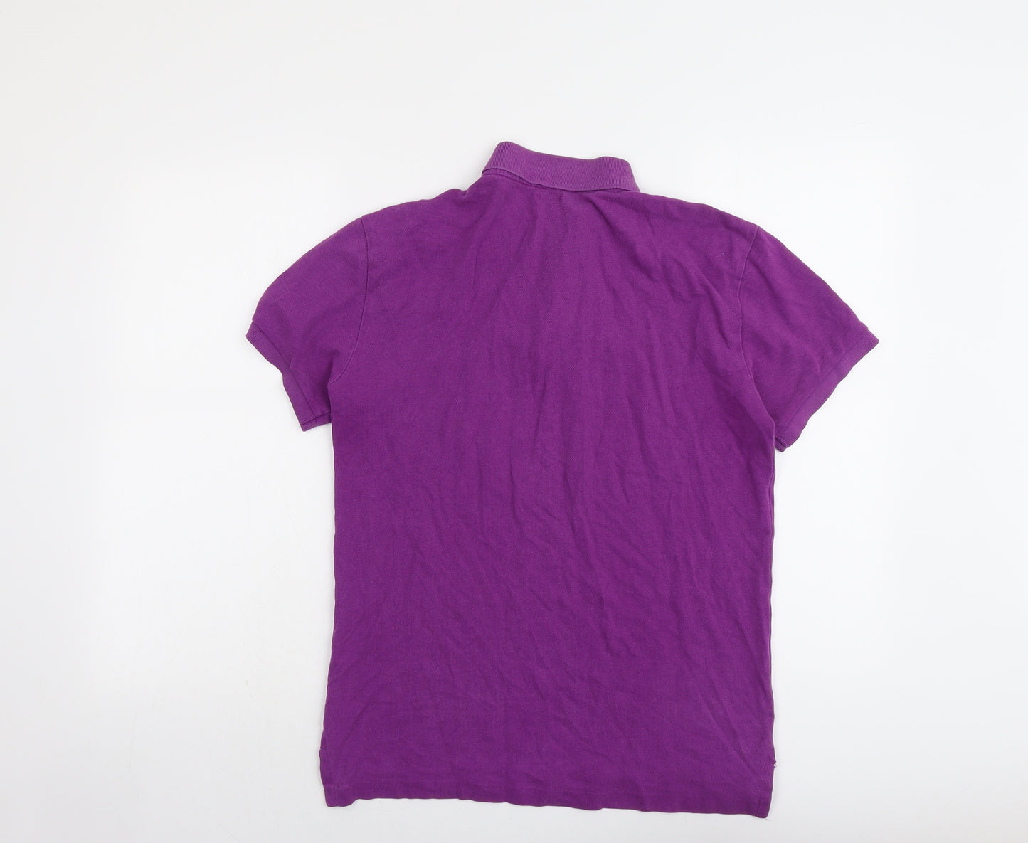 Polo Ralph Lauren Mens Purple Cotton Polo Size M Collared Button