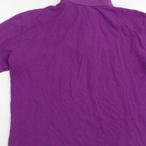 Polo Ralph Lauren Mens Purple Cotton Polo Size M Collared Button
