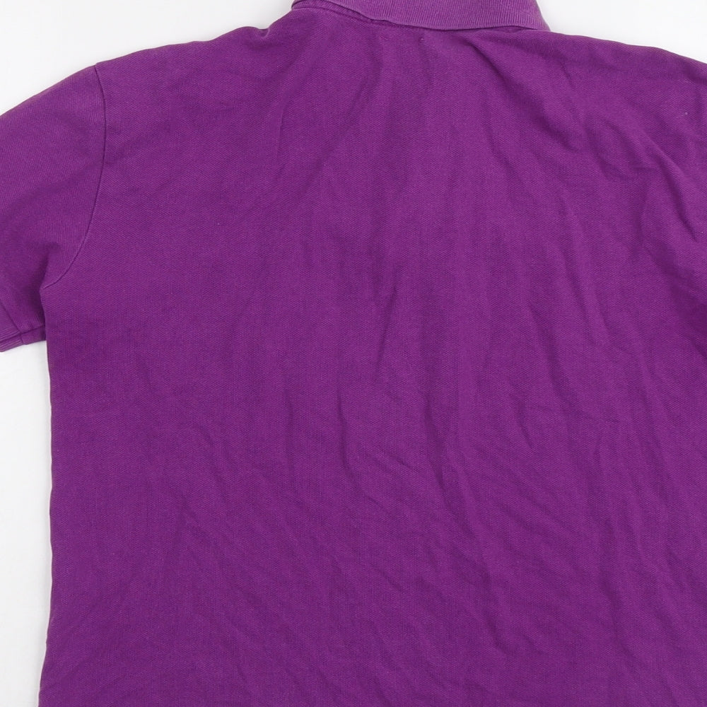 Polo Ralph Lauren Mens Purple Cotton Polo Size M Collared Button