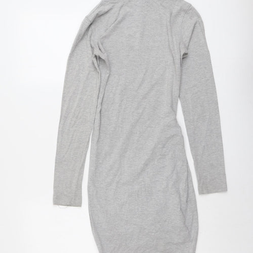 Missguided Womens Grey Polyester Jumper Dress Size 6 Round Neck Pullover