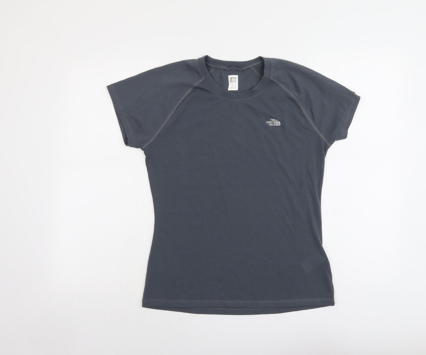 The North Face Womens Grey Polyester Pullover T-Shirt Size M Crew Neck Pullover