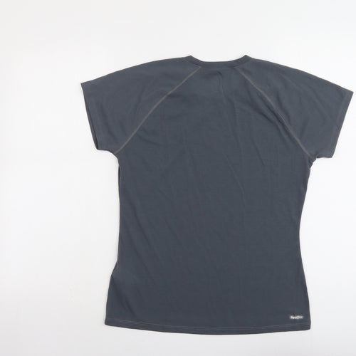 The North Face Womens Grey Polyester Pullover T-Shirt Size M Crew Neck Pullover