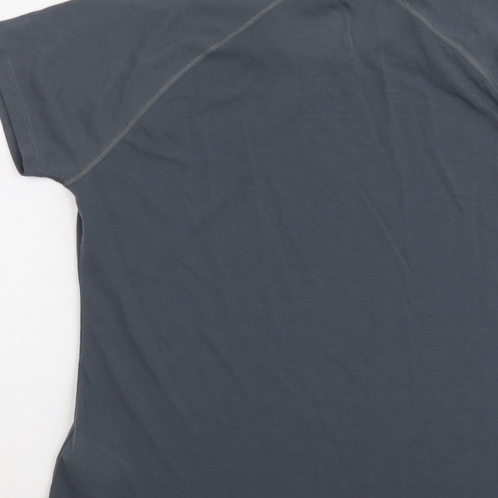 The North Face Womens Grey Polyester Pullover T-Shirt Size M Crew Neck Pullover