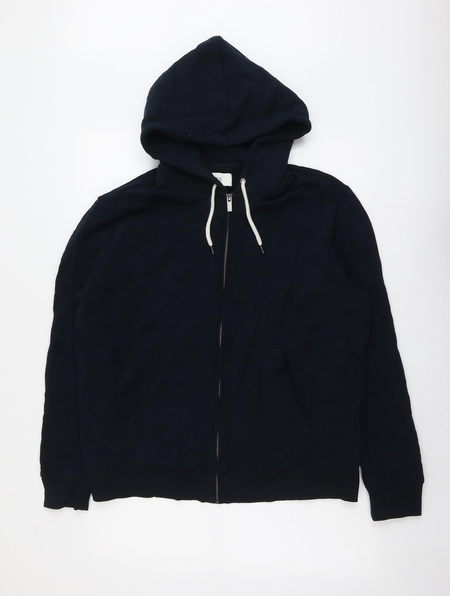 Marks and Spencer Mens Blue Cotton Full Zip Hoodie Size XL