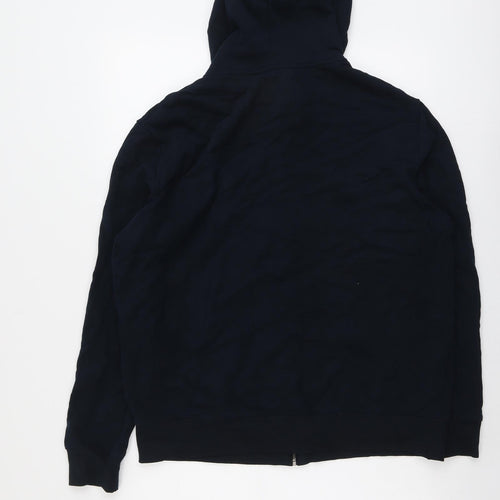 Marks and Spencer Mens Blue Cotton Full Zip Hoodie Size XL