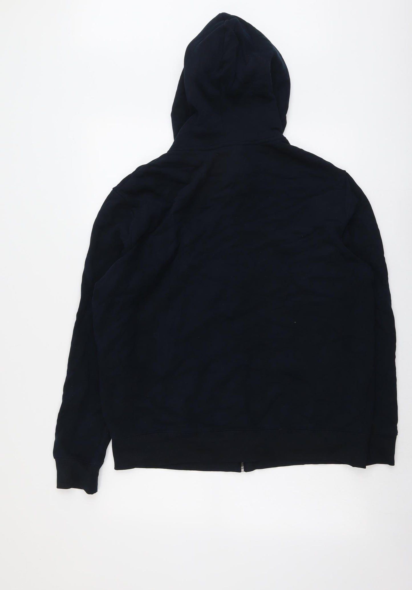 Marks and Spencer Mens Blue Cotton Full Zip Hoodie Size XL
