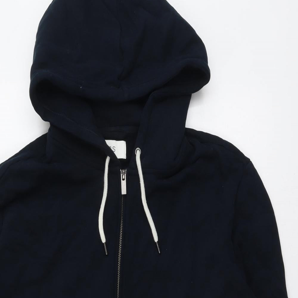 Marks and Spencer Mens Blue Cotton Full Zip Hoodie Size XL