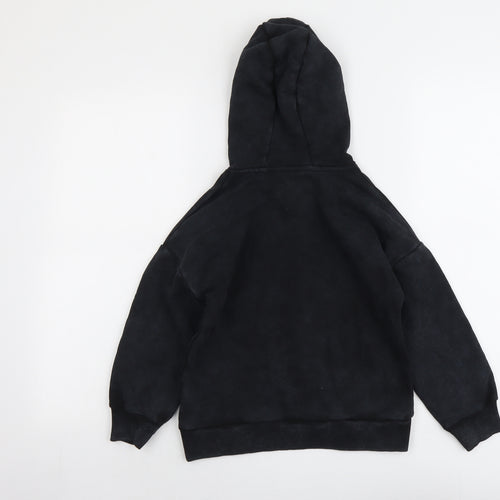 Marks and Spencer Boys Black Cotton Pullover Hoodie Size 7-8 Years Pullover - Strangers Things