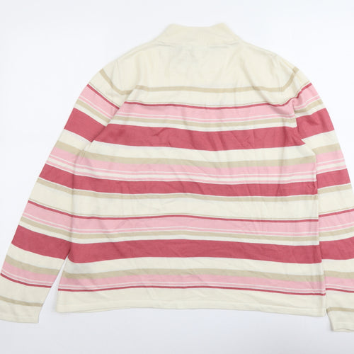Marks and Spencer Womens Multicoloured Mock Neck Striped Acrylic Pullover Jumper Size 12